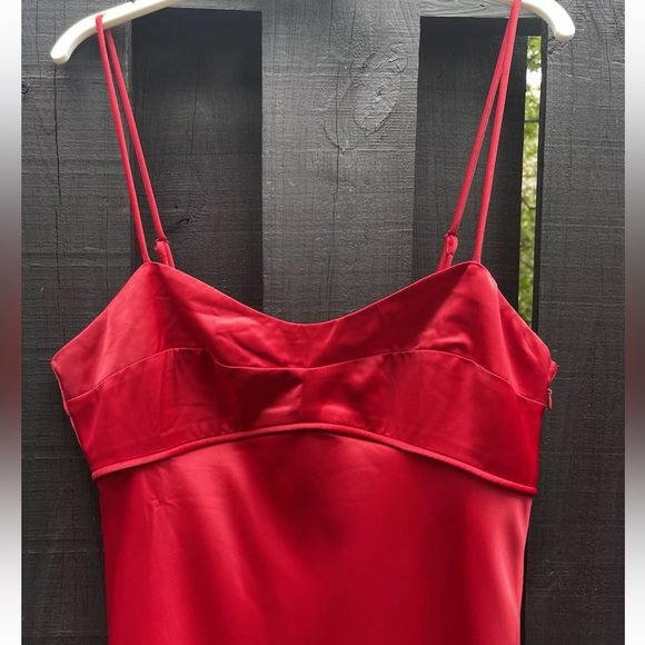 WAYF Women's Sweetheart Neck Sleeveless Cami Maxi Slip Dress in Red Size L NWT - Picture 7 of 16